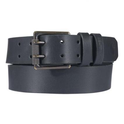 LEATHER DBL PRONG BELT BLK 36