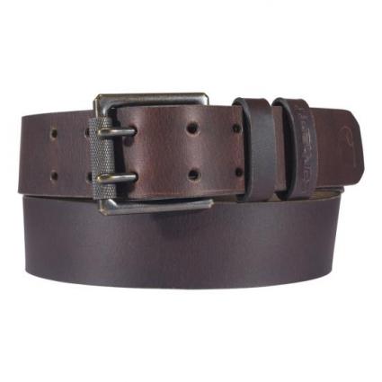 LEATHER DBL PRONG BELT BRN 32