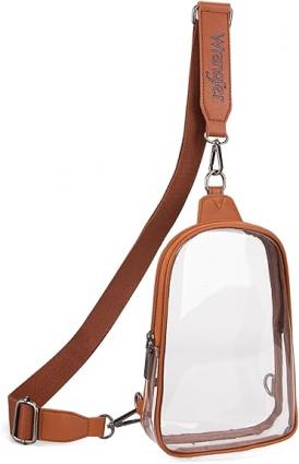 WRANGLER CLEAR SLING BAG BROWN