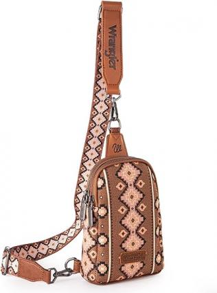 WRANGLER AZTEC SLING BAG DKBRN