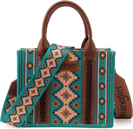 WRANGLER AZTEC TOTE W STRAP TURQ