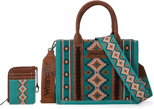 WRANGLER AZTEC TOTE W STRAP TQ