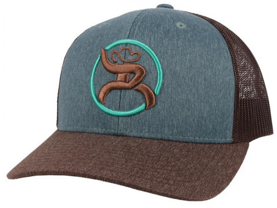 HOOEY STRAP BLUE BROWN HAT