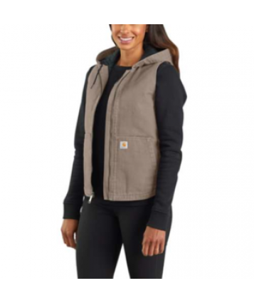 W WASHED DUCK INS HOODED VEST