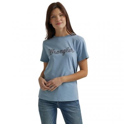 WRANGLER SCRIPT SS TEE BLUE HTH