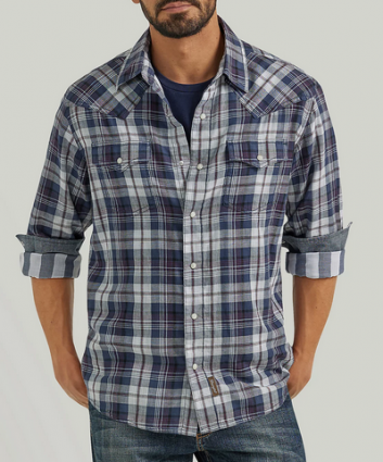 WRANGLER MODERN PLAID BLUE