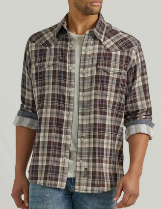 WRANGLER MODERN PLAID BROWN