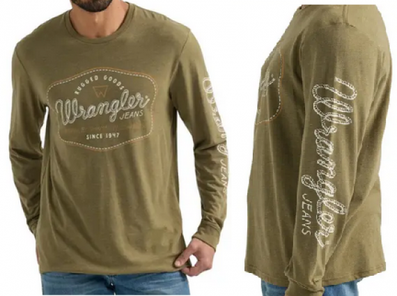 WRANGLER SLEEVE LOGO OLIVE