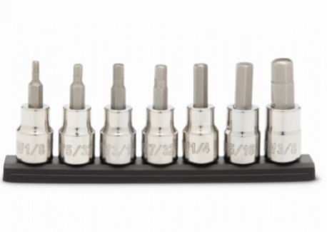 MM 7PC SAE HEX BIT SET 3/8"DRIVE