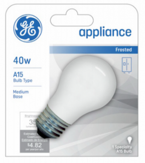 GE 40W FROS APPL BULB