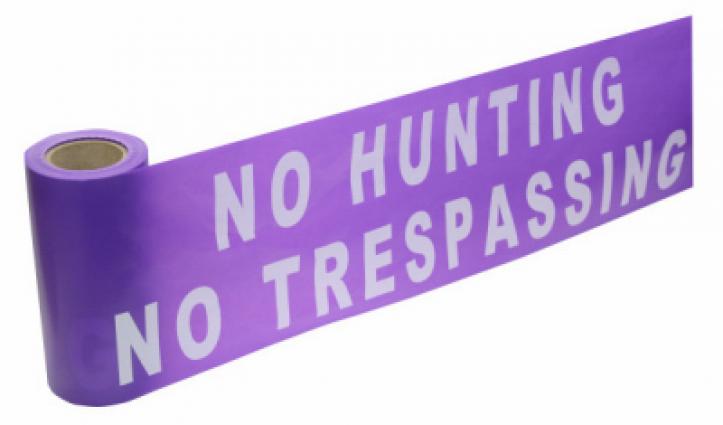 NO HUNTING NO TRESSPASS 6"X100'