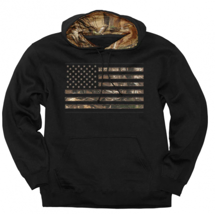 CAMO STARS STRIPES HOODIE BLK