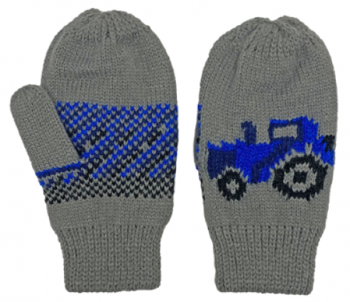 KIDS TRACTOR KNIT MITTEN