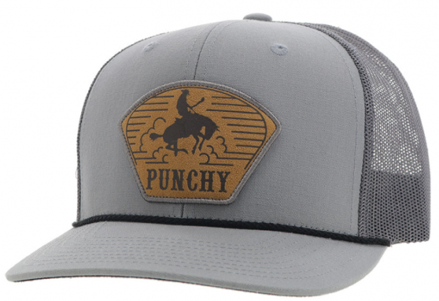 PUNCHY TRUCKER GREY LTHR PATCH