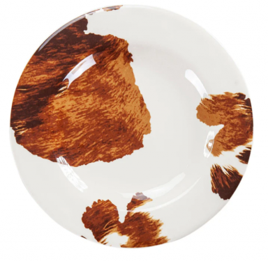 COWHIDE MELAMINE DINNER PLATE