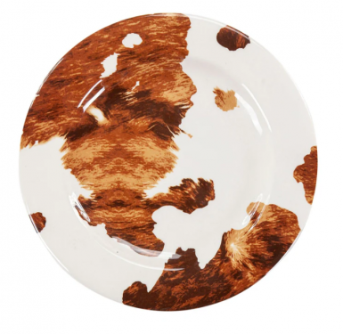 COWHIDE MELAMINE SALAD PLATE