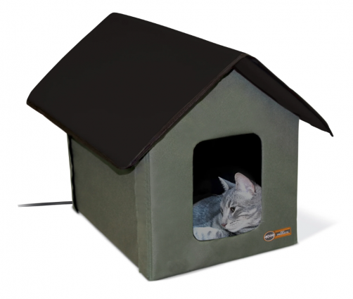 HEATED OUTDOOR KITTY HOUSE OLIVE