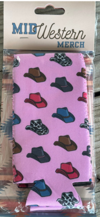 PINK COWBOY TALL COOZIE