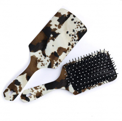 BROWN COWHIDE HAIRBRUSH