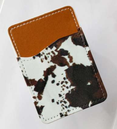 BROWN COWHIDE PHONE POCKET