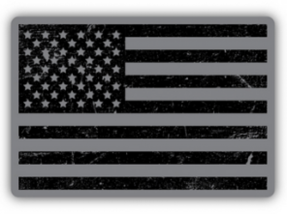 GRAY USA FLAG STICKER