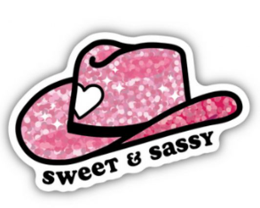 SWEET AND SASSY PINK HAT STICKER