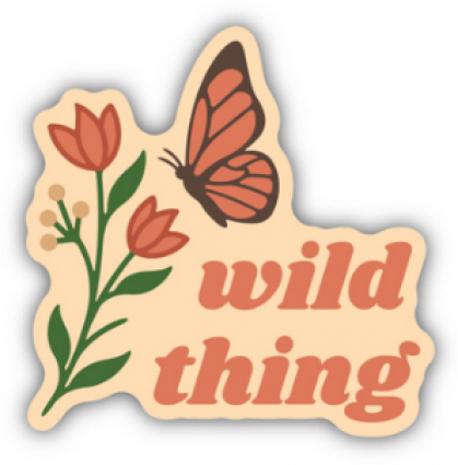 WILD THING FLWER BTTRFLY STICKER