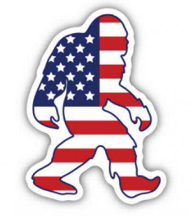 AMERICAN FLAG SASQUATCH STICKER