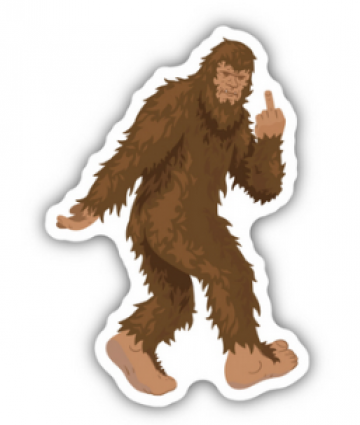 MIDDLE FINGER SASQUATCH STICKER