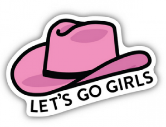 LETS GO GIRLS PINK HAT STICKER