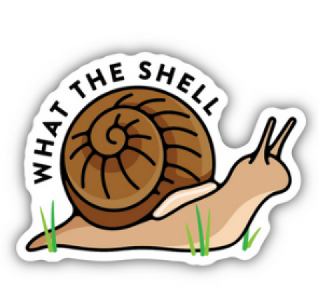 WHAT THE SHELL SNAIL STICKER