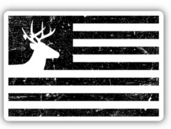 BLACK DEER FLAG STICKER