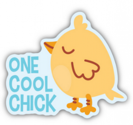 ONE COOL CHICK STICKER