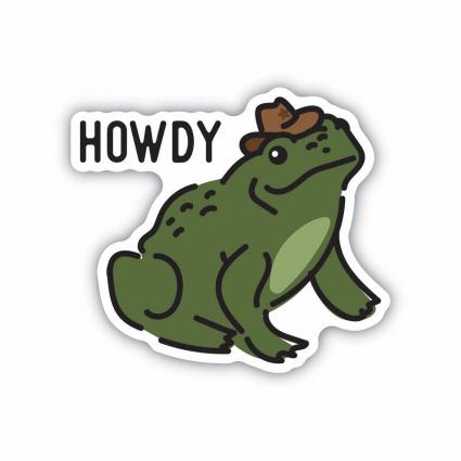 HOWDY FROG COWBOY STICKER