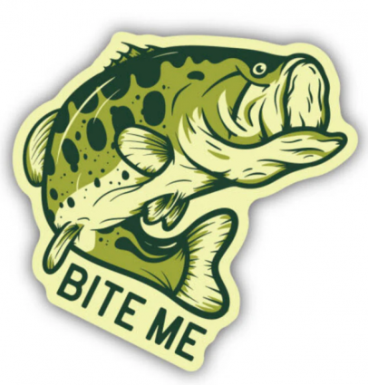 BITE ME LARGEMOUTH BASS STICKER