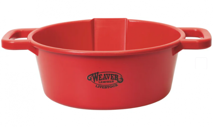 FEED PAN W/HANDLES RED