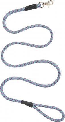 1/2X6' ROPE LEASH GRAY PURP TEAL