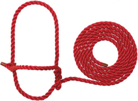 TOUGH 1 POLY ROPE HALTER RED