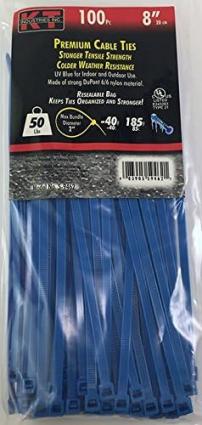 8" BLUE STD DUTY, 100/PK