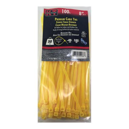 8" YELLOW STD DUTY, 100/PK