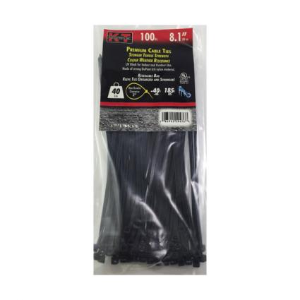 8.1" LT DUTY, UV BLACK, 100/PK