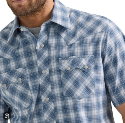 RETRO SS PLAID SHIRT BLUE