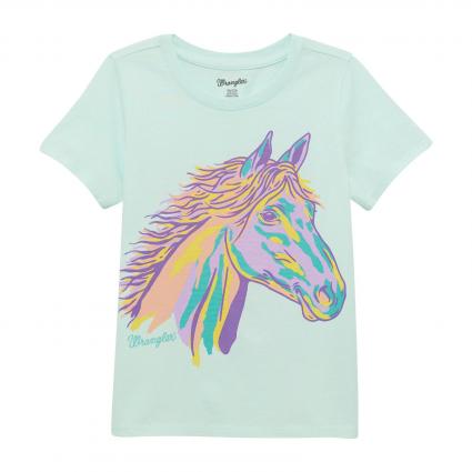 GIRLS SS HORSE TEE TEAL