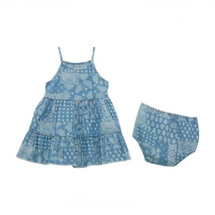 BABY GIRL DRESS DENIM PAISLEY