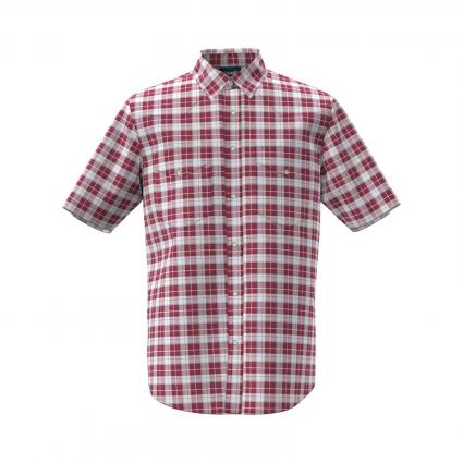 WRINKLE RESIST SS SHIRT RED WHT