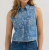 AMERICANA CROP TOP DENIM PAISLEY