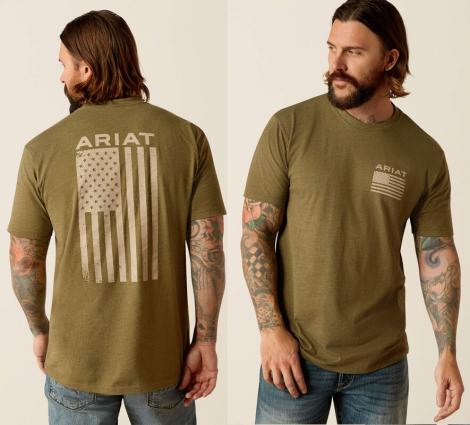 MNS ARIAT FREEDOM SS TEE MILITRY