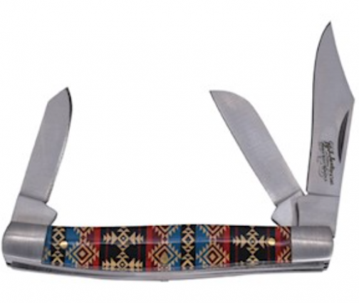 JSTN STCKMN KNIFE BLUE RED AZTEC