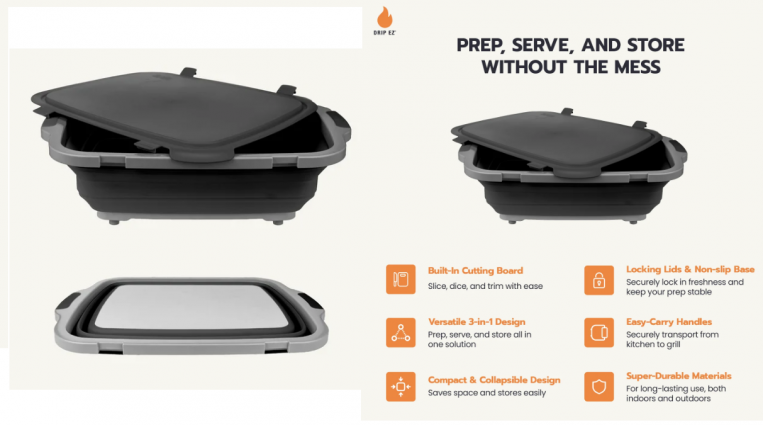 XL DRPEZ PREP TUB WLOCKLID BLACK
