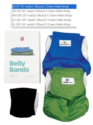 BELLY BANDS WASHABLE 2PK XS